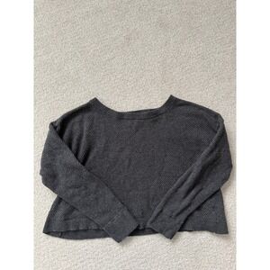 OFFLINE by Aerie Womens Small Charcoal Grey Textured Cropped Sweater Alpaca